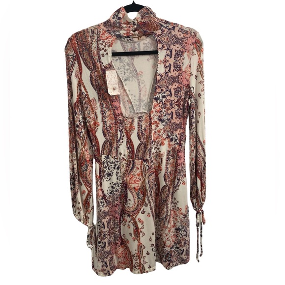 Free People Boho Ivory Long Sleeve Midi Dress Size S - Picture 2 of 12